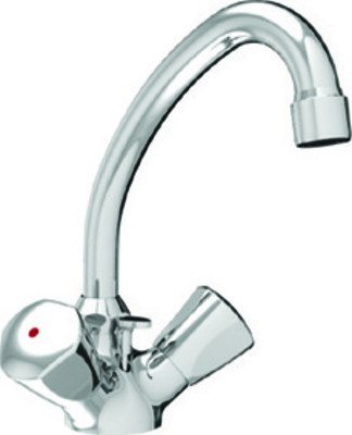 Zweig.Waschtischbatt. V1 verchr. m.Abl.-garn.u.schwenkb.Rohrausl. VIGOUR - 1