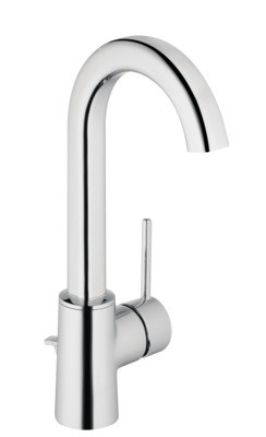 V3 Einhand-Waschtischbatt. grace C-Auslauf, m. Ablgrt., verchromt, VIGOUR